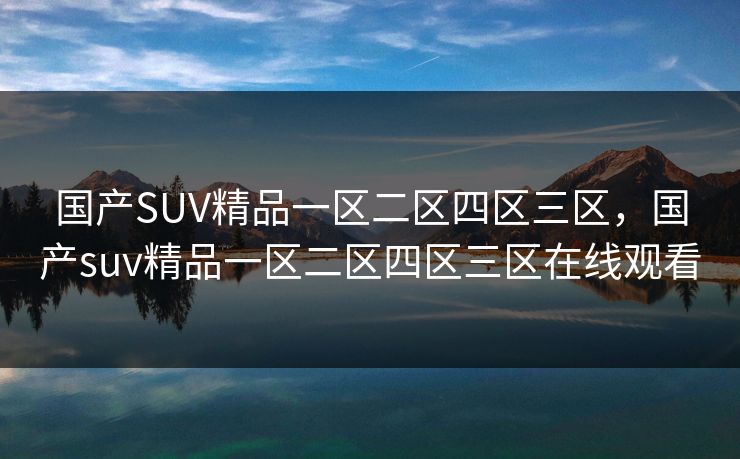国产SUV精品一区二区四区三区，国产suv精品一区二区四区三区在线观看